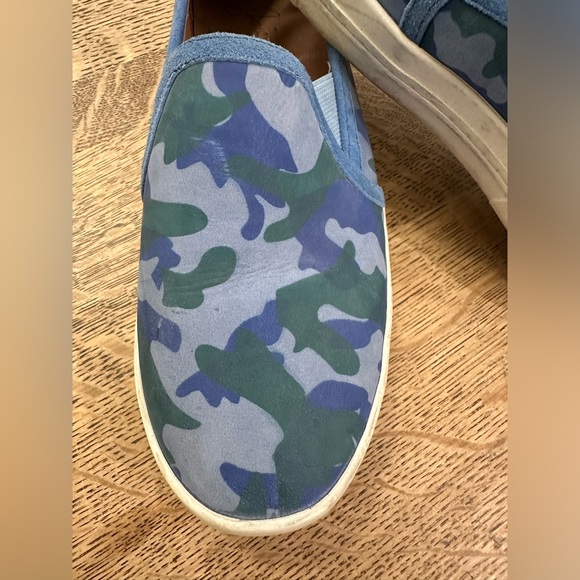 Joie Huxley Camo Suede Leather Skate Slip On Sneaker Blue 37-1/2 size  7-71/2 - Picture 8 of 14
